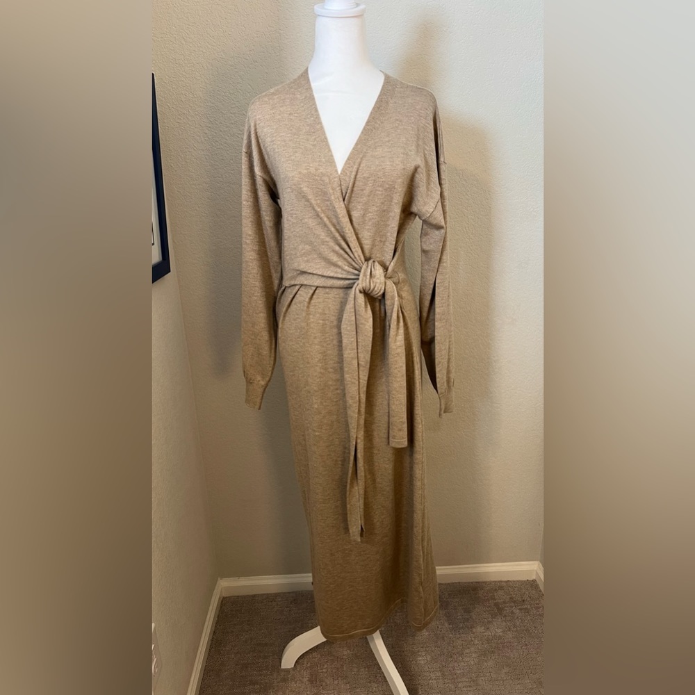 Modern Citizen Lenese Front Wrap Dress - Shiitake - Size XL NWT
